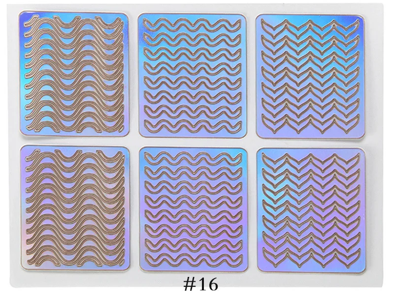 6/12/24 Sheets/lot DIY 3D Hollow Laser Sticker ForNail Art Stencil Gel Polish Nail Vinyl Tip Transfer Guide Template Nail Decals