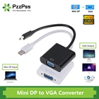 PzzPss мини-порт дисплея, порт дисплея DP-VGA, адаптер, кабель для компьютера, ноутбука, проектора монитора HDTV