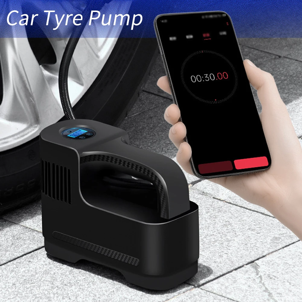 

ABS Long Range Stable Car Tyre Pump Fast Inflation Powerful Digital Display Bicycle Motorcycle 120W With LED Light Universal