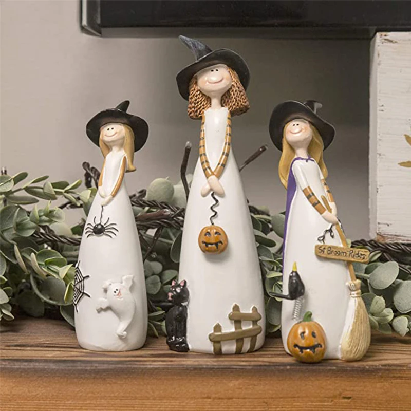 

Home Crafts Witch Decoration Resin Statue Halloween Cute Ornaments Cute Home Desktop Decoration Crafts