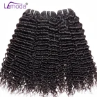 Пряди человеческих волос с глубокой волной, 100% человеческие волосы для наращивания, Lemoda, бразильские вьющиеся волосы, пупряди для плетения, 3 или 4 пупряди, сделка