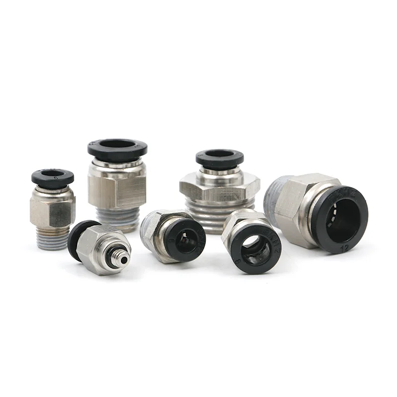 5 pcs Pneumatic Fitting Hose Tube 1/8'' 1/4'' 1/2'' Male 4 6 8 10 12 14 16mm Connect Air Compressor Parts Pipe Coupling Brass