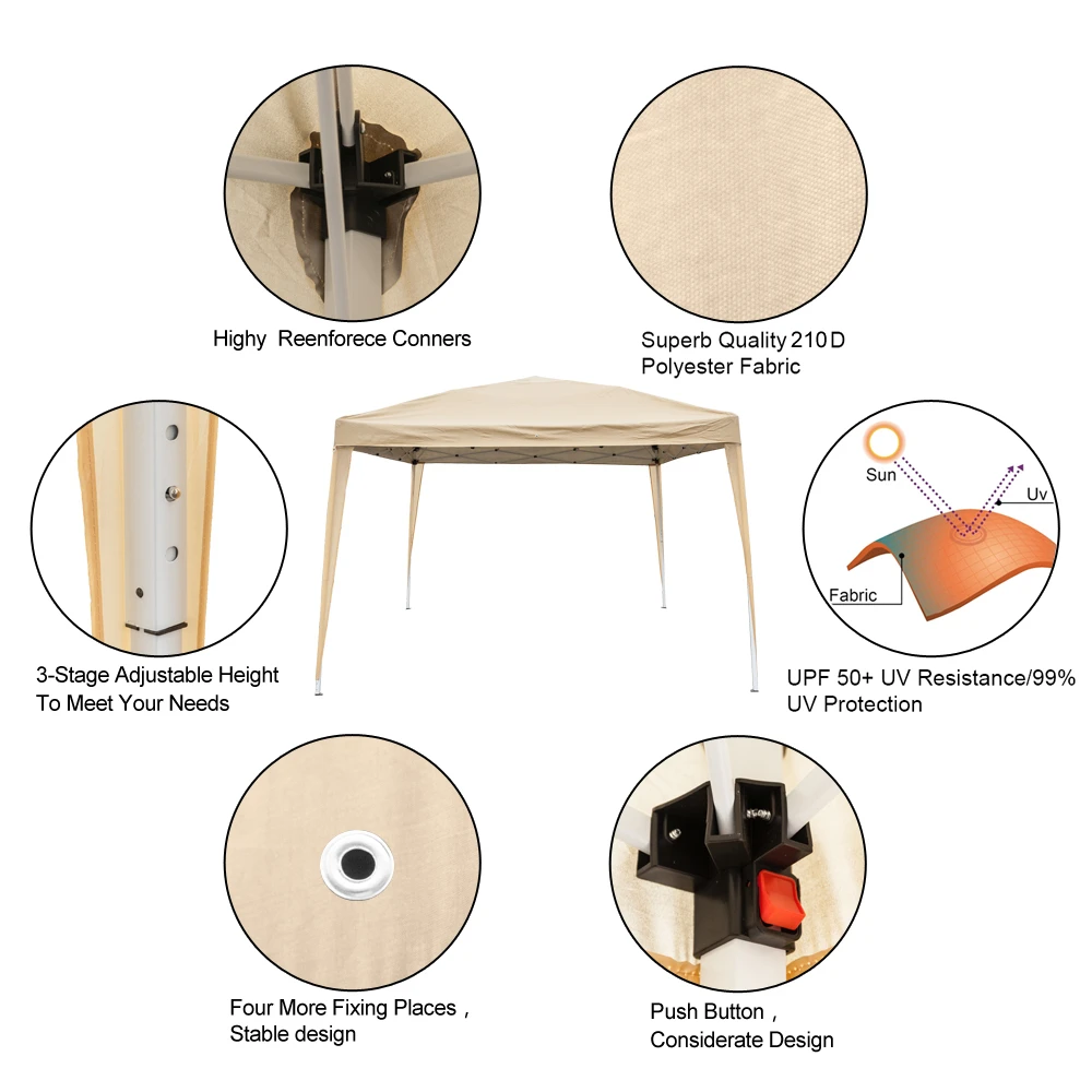 3x3 м два окна две двери практичная Водонепроницаемая складная палатка Открытый