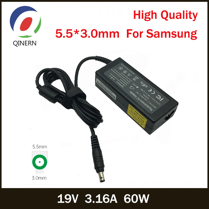 19V 3.16A 60W 5 5*3 0mm ноутбук зарядное устройство адаптер питания для Samsung R429 RV411 R428 RV415 RV420