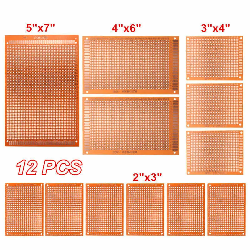 

12x DIY prototype board PCB general experiment matrix printed circuit board prototype breadboard Stripboard