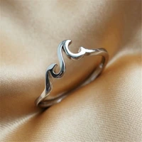 2021 new creative silver color wave ring simple flame finger rings for women fashion jewelry gift