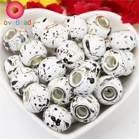 10pcs round spacer loose beads large hole glass beads for crystal jewelry making fit fashion pandora bracelet diy accessories