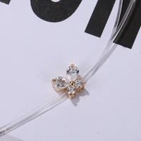 2022 new personality fashion butterfly zircon pendant necklace invisible transparent fishing line necklace women collier femme