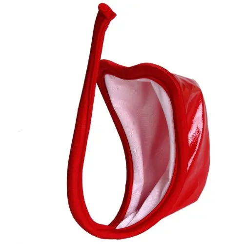 

New Faux Leather C-string Thong Invisible Underwear Panty for Men - Red