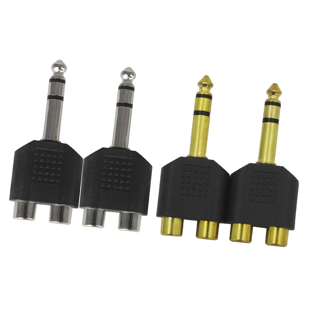 6.35mm Headphone Mic Audio Cable Converter Adapter 1 Male To 2 Female |