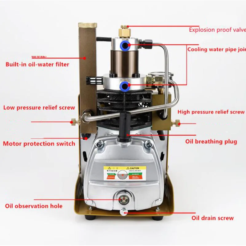 Воздушный компрессор высокого давления 220 В 30 мпа 300 бар электрический 4500 Psi умный