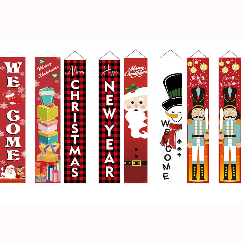 Рождественские занавески для дома двери Висячие окна праздничные украшения флаг