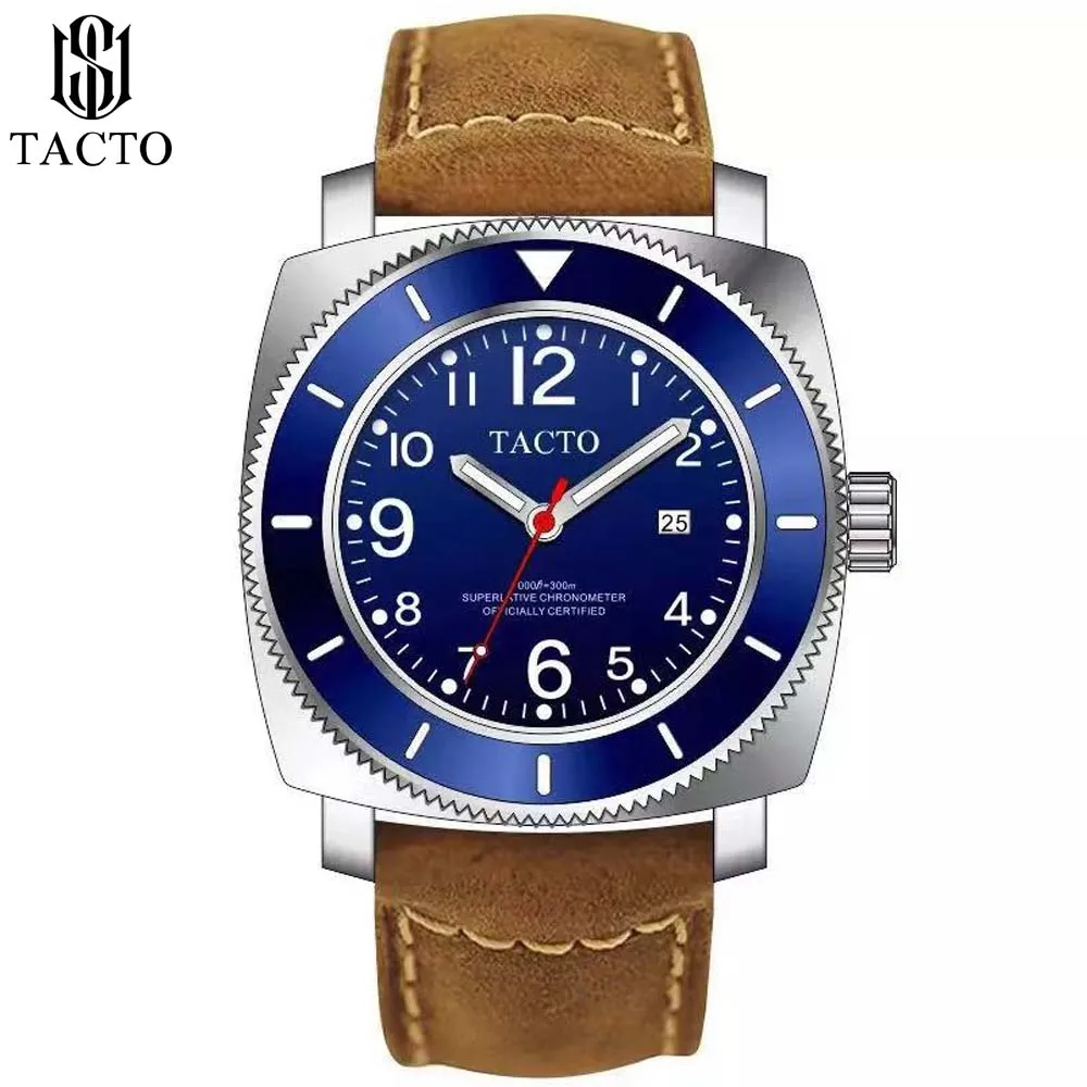 Мужские часы 2020Top Brand TACTO мужские спортивные вращающаяся рамка GMT сапфировое