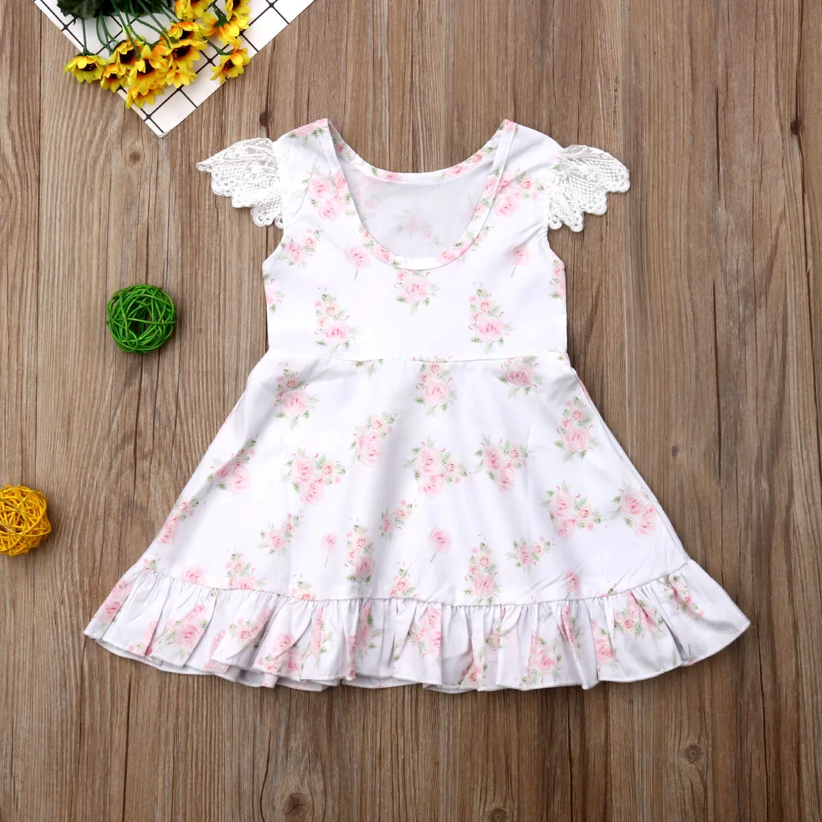 

Toddler Baby Girls Princess Sleeveless Dress Floral Pageant Lace Tutu Dresses