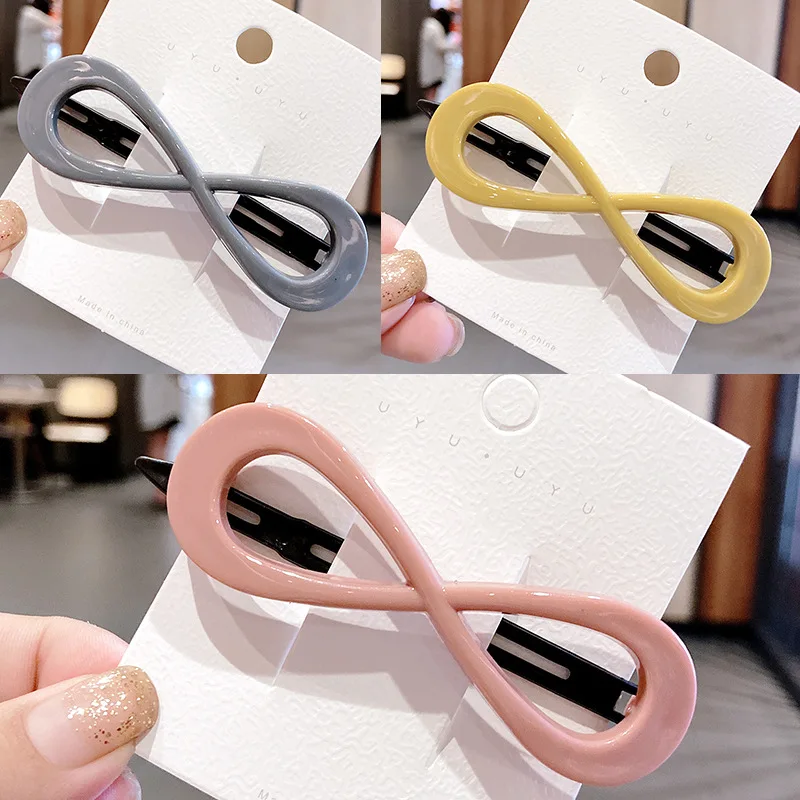 Заколка для волос скругленная женская прямоугольная шпилька карамельного цвета