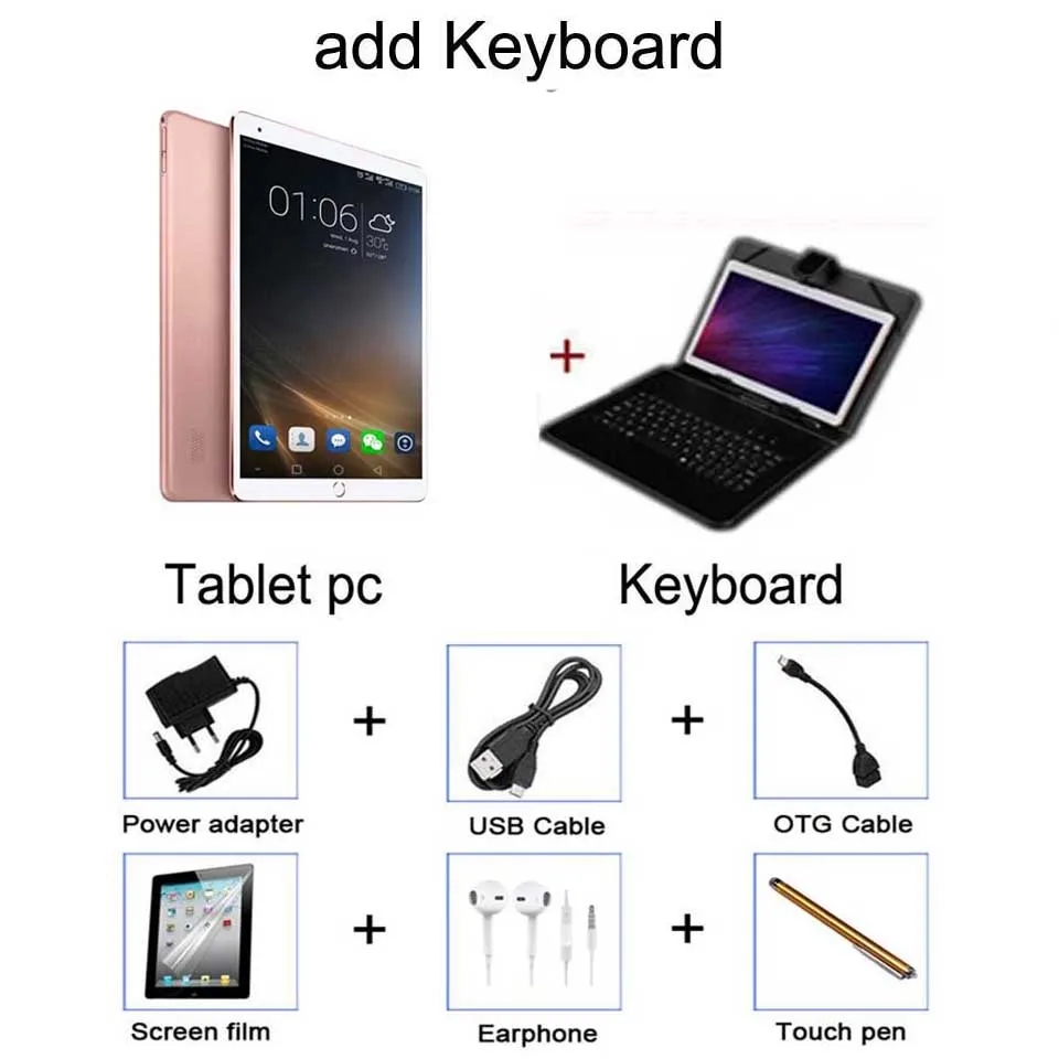 add keyboard case Новое поступление, 4G планшетный ПК, 9,7 дюймов планшет, gps, 32 Гб ПЗУ, две sim-карты, телефонный звонок, планшет, Android, Детские планшеты, 10 дюймов - Комплект: add keyboard case