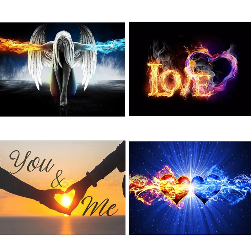 

Алмазная живопись алмазная живопись 5D полная круглая квадратная вышивка картина искусство аксессуары огонь вода угол вышивки крестиком наборы домашний декор