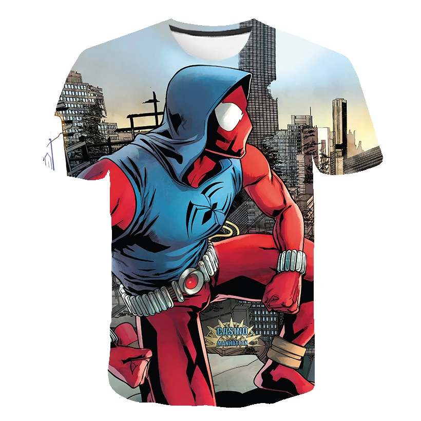 BIAOLUN Kids Like Anime Hero Spiderman Short-Sleeved T-shirt 3D Printing Children's Cartoon Baby Boys Child's Clothes | Мать и