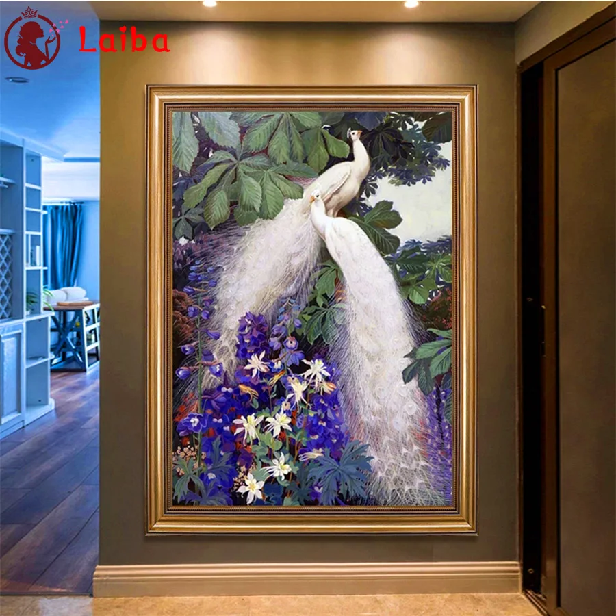 

Diamond Painting Modern animal art, beautiful peacock, flowers 5d Cross Stitch Diamond Embroidery Mosaic Gift Home Decor