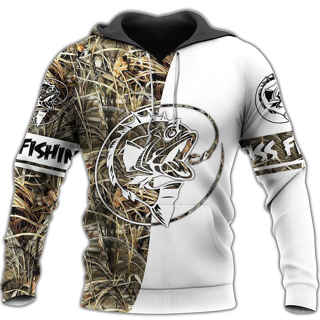

New Fashion Mens Hoodie Bass Fishing 3D All Over Printed Sweatshirt Unisex Harajuku Casual Jackets L690
