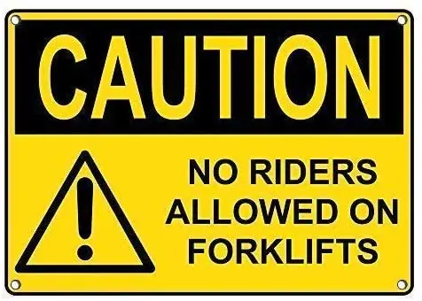 

Nice Safety Warning Metal Signs 8X12,Caution No Riders Allowed On Forklifts Sign Heavy Duty Living Fun Chic Drinking Funny Decor