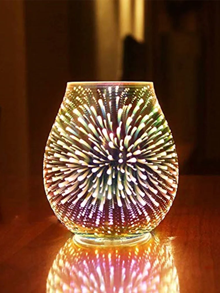 COOSA стекло 3D эффект Starburst фейерверк Электрический воск масляный светильник теплые компрессионное коаксиальное для декоративного офиса