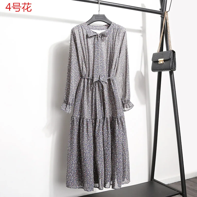 2021 весна лето женское платье для дам с длинным рукавом в горошек винтажная