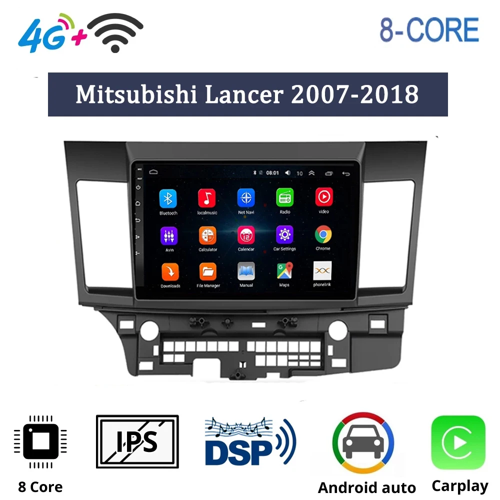 

Carplay DSP RDS AHD автомобильный Android 10 автомобильный мультимедийный плеер для MITSUBISHI LANCER 2007-2015 10,1 дюймов Радио Видео Аудио