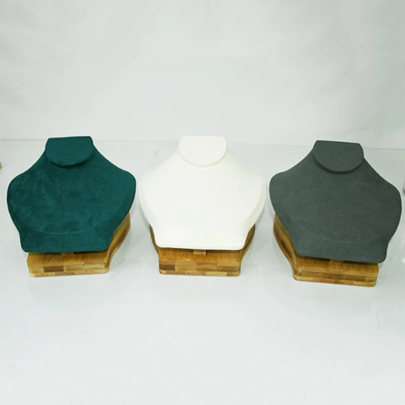 

Bamboo Wood Jewelry Stand Portrait Model Necklace Shelf Counter Display Pendant Support Jewelry Props Decoration