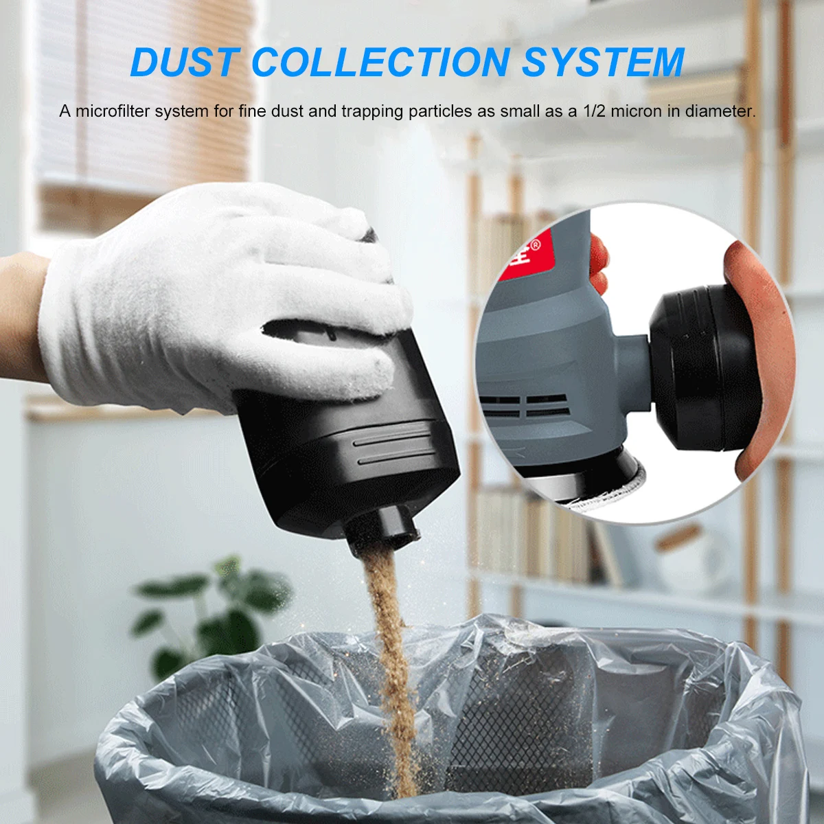 

400W Random Orbit Sander 5-Inch Variable Speeds Electric Sander Polisher with Holes Cushion Sandpapers Sponge Wool Cotton Plate