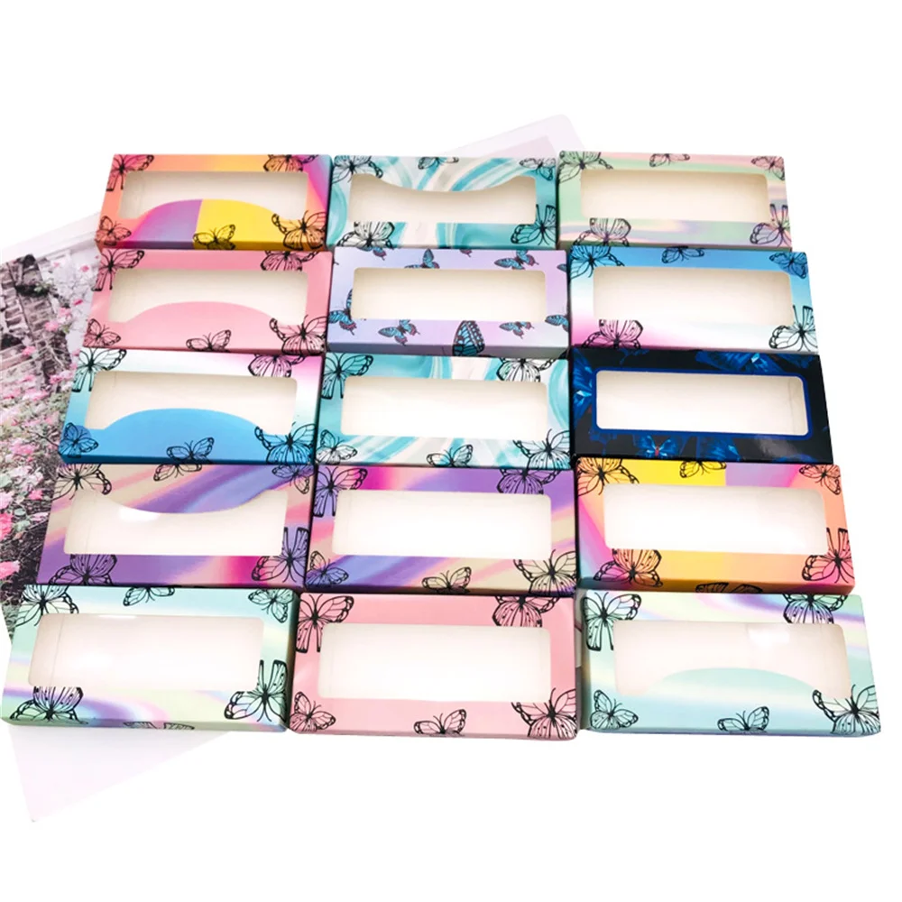 

Empty False Eyelash Box, Butterfly Prints Plastic Eyelash Packaging Box Lash Case Holder for Women Girls