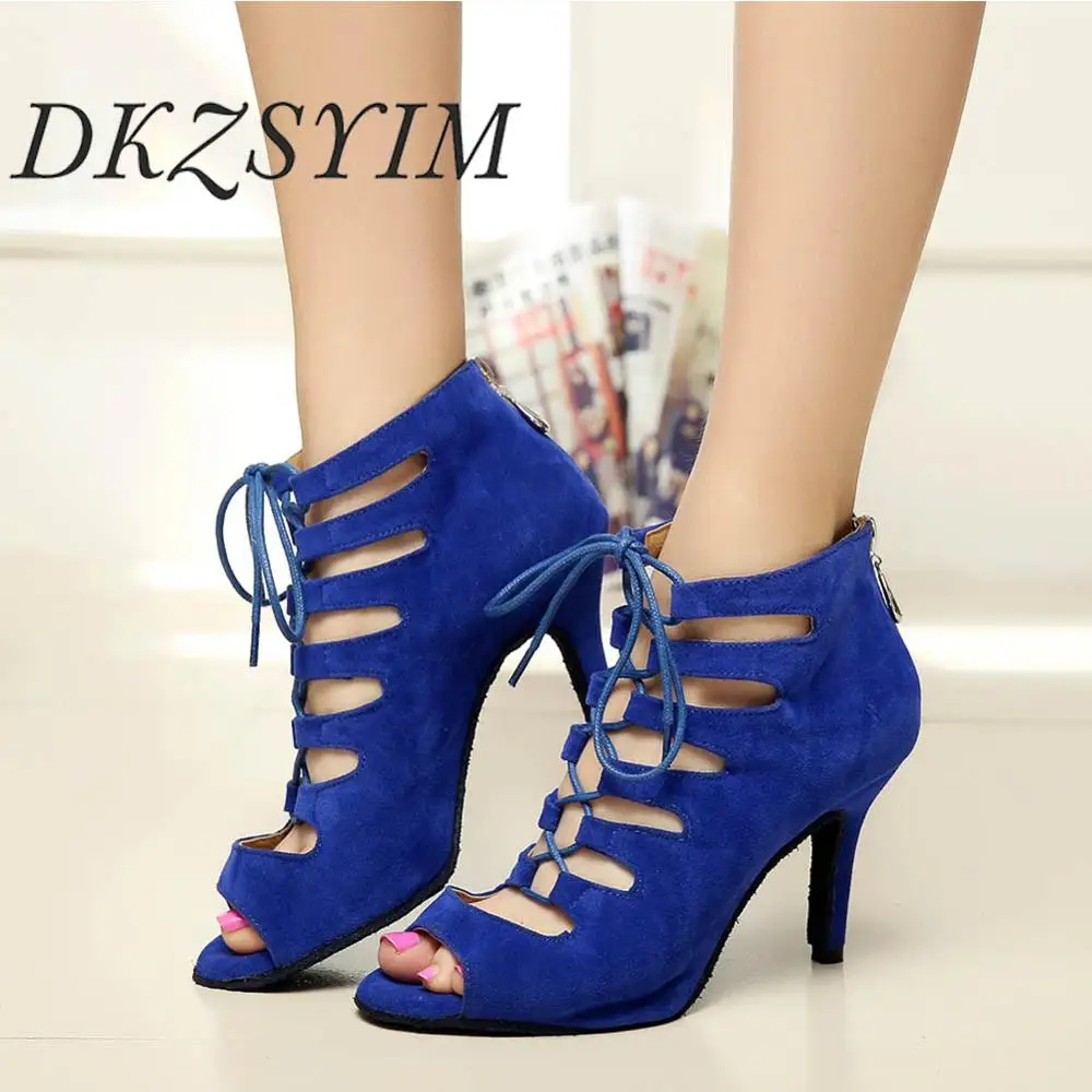 Женские бальные туфли DKZSYIM для латинских танцев замшевые сандалии сальсы женские