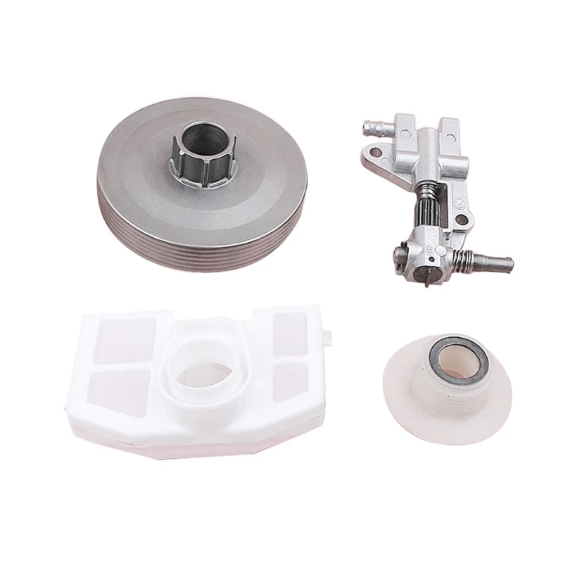 

SHGO HOT-Clutch Sprocket Rim Drum for Chinese Chainsaw 4500 5200 5800 45Cc Oil Pump Worm Gear Air Fuel Filter Line Replace Part