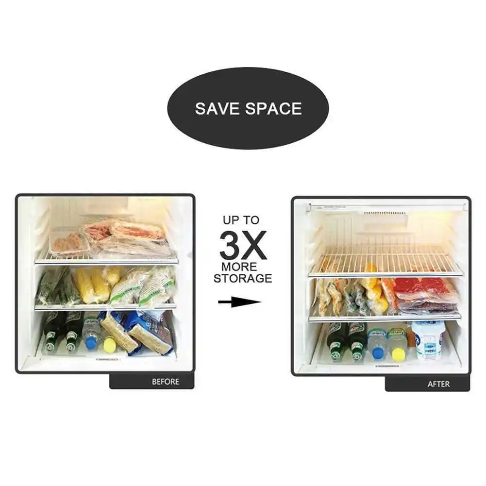 

Vacuum Food Bag Sealer Hand Pump Food Sealer Vacuum Reusable Silicone Food Bag Home kitchen Storage zip packs vacuum sealer