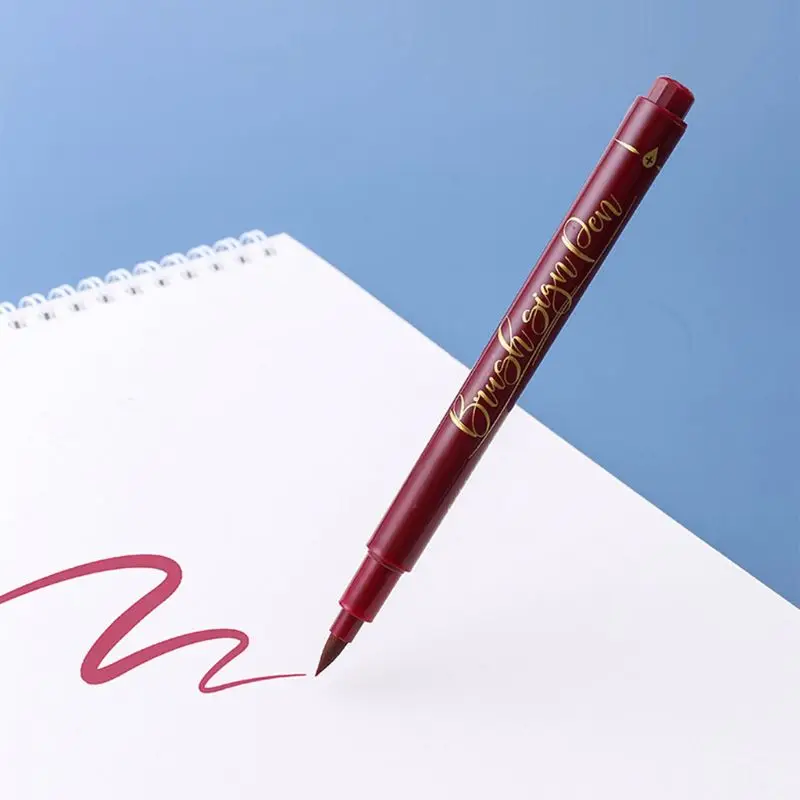 

12 Color Calligraphy Marker Brush Pen Large Regular Script Art Drawing Signature