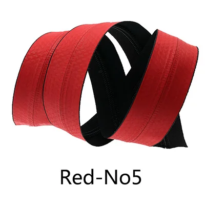 Red-No5 Meetee, 2 метра, 3#5#, нейлоновая катушка, Водонепроницаемая молния, цветная кодовая обратная молния, с слайдером, сделай сам, для одежды, для улицы, сумки, швейные принадлежности - Цвет: Red-No5