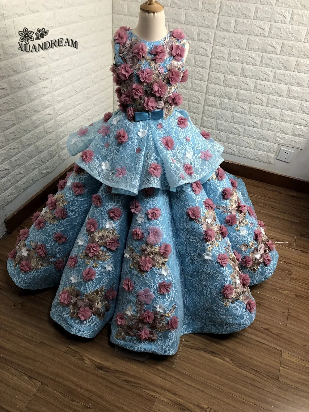 Г. XUANDREAM, красивые вечерние платья vestidos de primera comunion для маленьких детей, пышная юбка Платья с цветочным узором для девочек