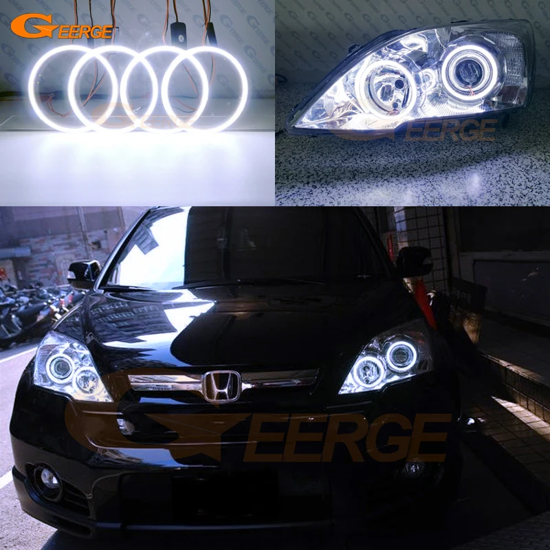 

For HONDA CR-V CRV III 2006 2007 2008 2009 2010 2011 Excellent Ultra bright COB led angel eyes halo rings Day Light