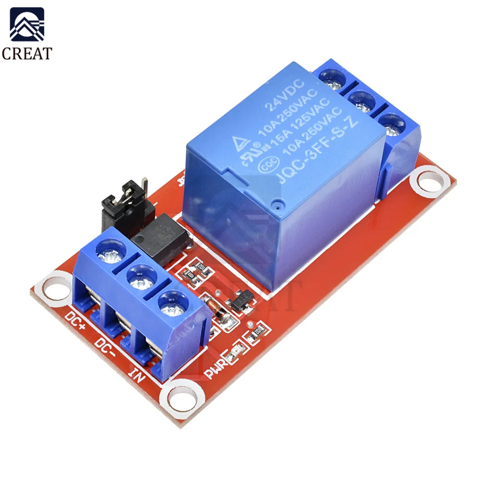 DC 24V 1 Way Channel CH Relay Module Shield Optocoupler Isolation High Low Level Trigger Expansion Board for Arduino - купить по