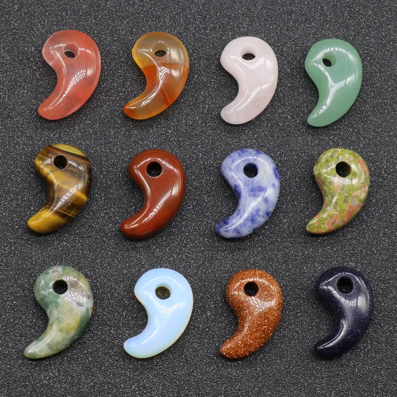 

1pc Gemstone Natural Healing Crystals agate Yin Yang jade pendant for Diy Bracelets Necklace accessories
