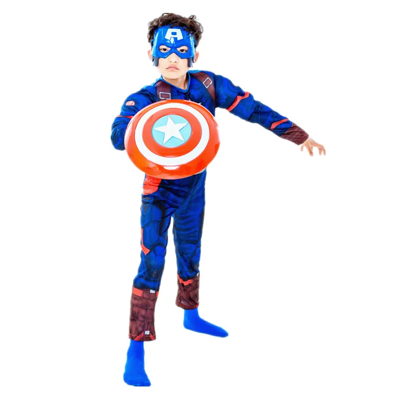Мальчик Капитан Америка Косплей комбинезон мальчик девочка печатные мстители