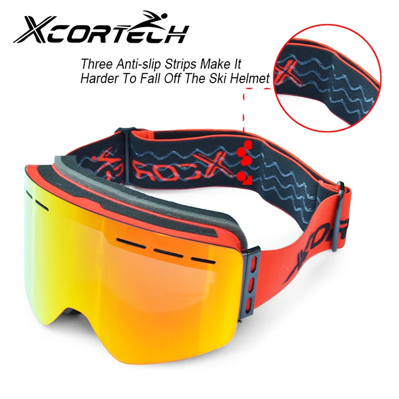 Наушники для горных лыж Outdoor Cylindrical Magnetic Skiing Ski Goggles Snowboard Snow Eyewear Anti-Fog Mask Glasses Full REVO Coating UV Protection.