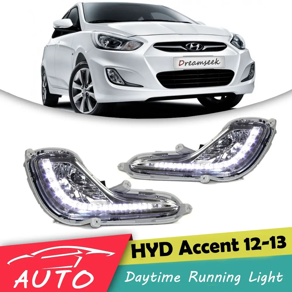 DRL для Hyundai Accent Solaris Verna 2012 2013 светодиодный Автомобильные фары дневного света
