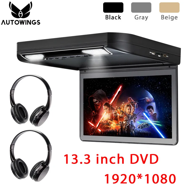 13 3 дюймовый 1080P TFT LCD Автомобильный потолочный монитор с креплением на крышу