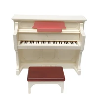 1pc miniature white exquisite for dollhouse play toys mini grand piano with stool model cute dollhouse scene props accessories
