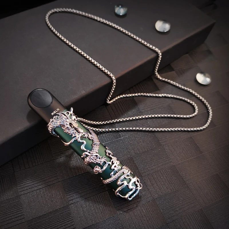 

Necklace Lanyard for RELX 4 5 Generation Case Lanyard Straps Device Case with Lanyard Case Flying Dragon Metal Sleeve Necklace