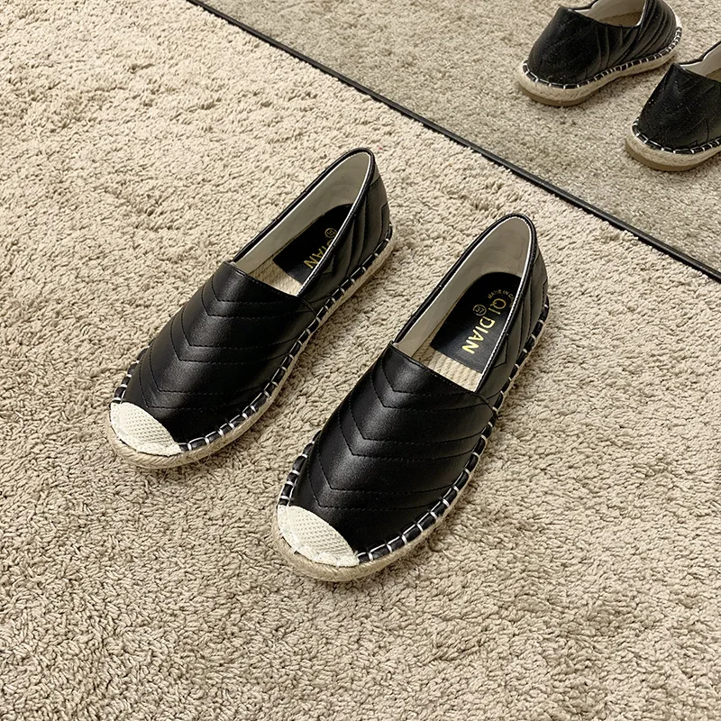 

Flat Pumps Women's Shallow Mouth 2021 Spring New Comfort All-Match Leather Fisherman Shoes Slip-on Peas Loafers