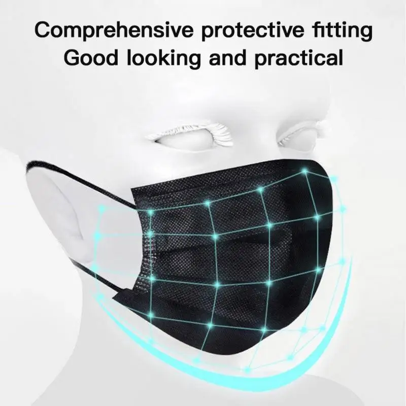 

50-400PCS Disposable Mask Dustproof Anti-fog Breathable 3-Layer Mouth Face Masks For Face Shield Mascarillas Desechab Facemask