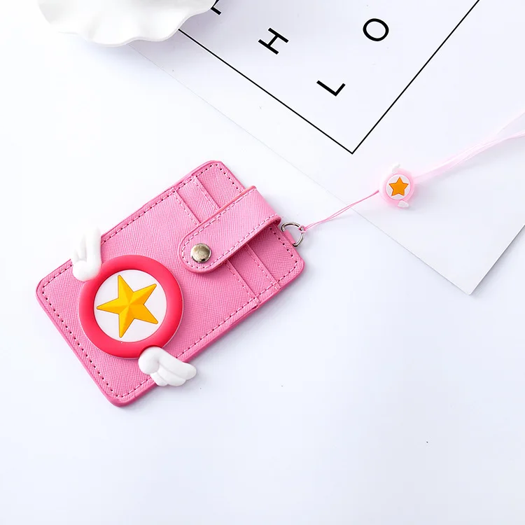 D Cardcaptor Sakura Card Captor мультфильм розовый брелок подвеска держатель идентификатор автобуса банковская карта Монета из искусственной кожи подвески-безделушки подарок - Цвет: D