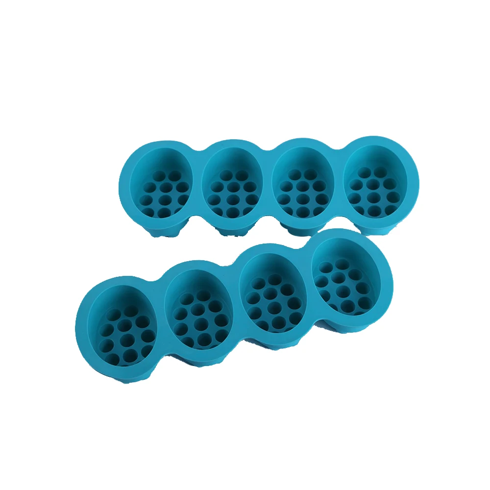Silicone 4 hole Bubble Type DIY Soap Mold Oval Massage Brush Shape Aromatherapy Wax Mould Cake Baking | Дом и сад